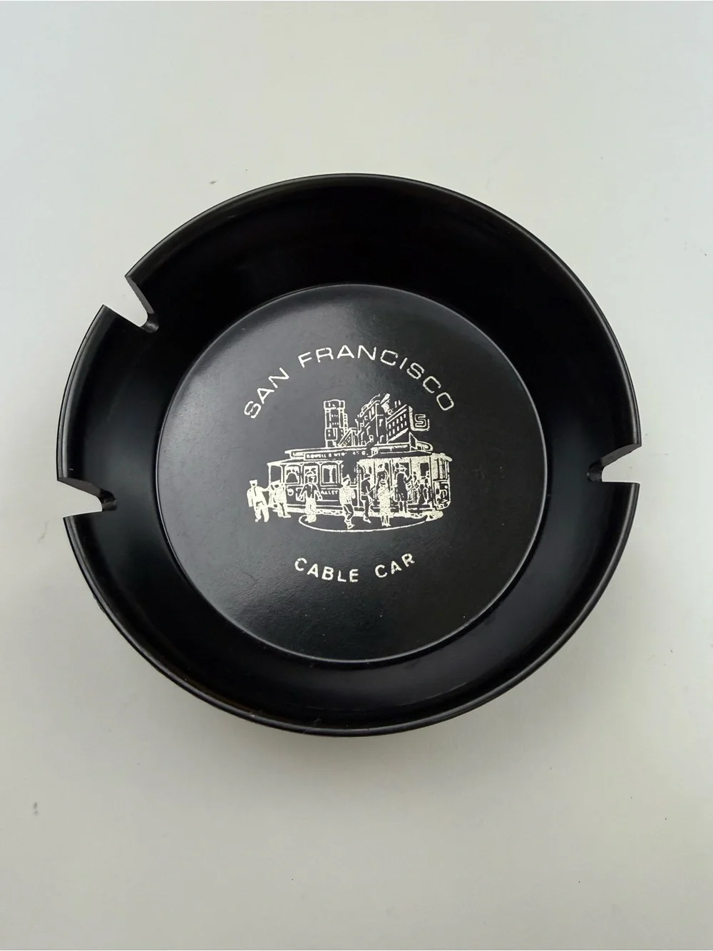VINTAGE San Francisco Cable Car Black Ashtray